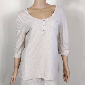Style & Co. Large cream blouse with roll tab sleeves